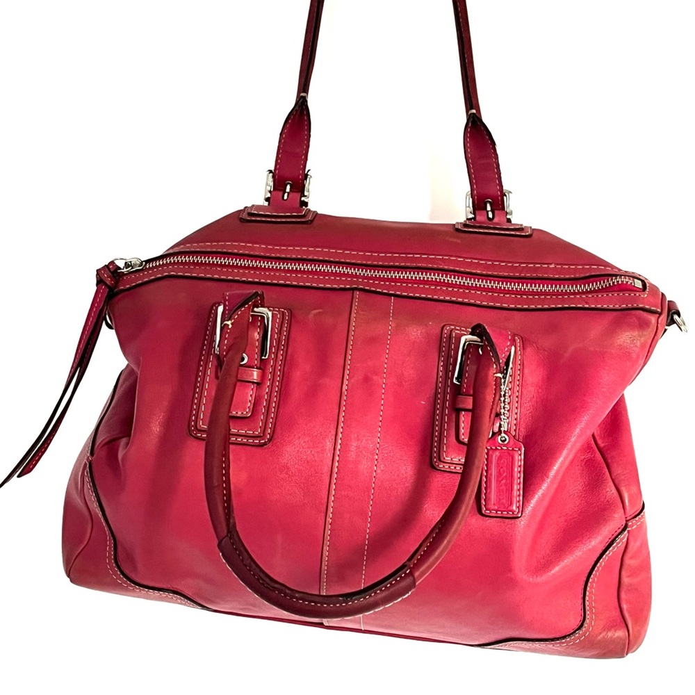 Coach Hampton Red Leather Bag = AS IS